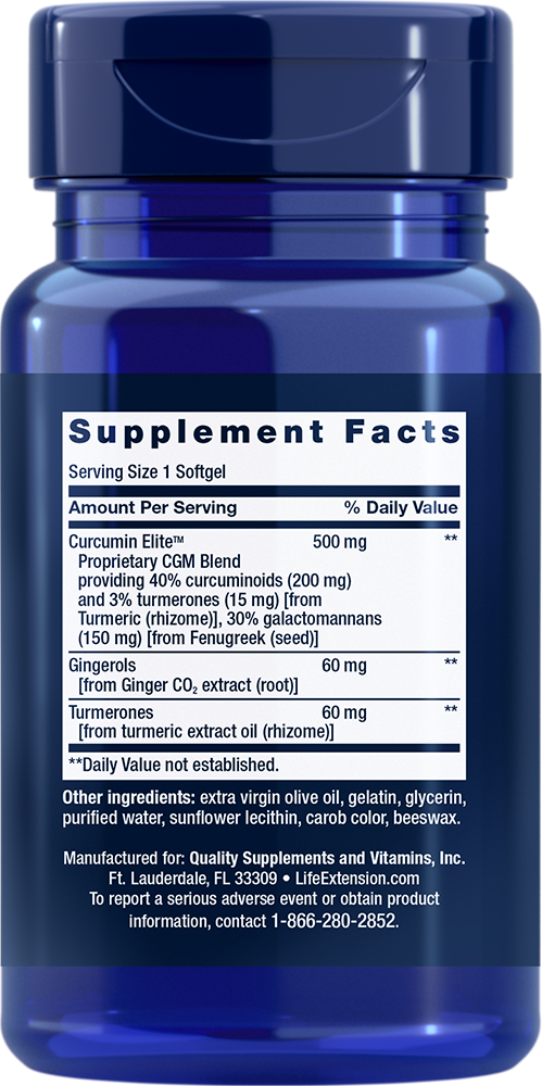 Life Extension Advanced Curcumin Elite Turmeric,Ginger & Turmerones 30gels