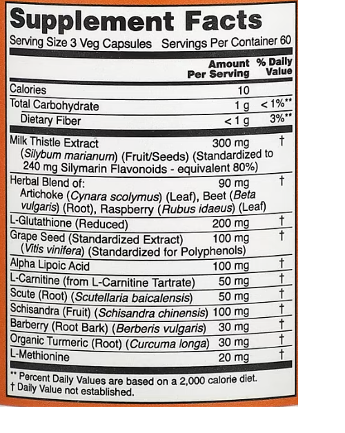 Now Foods Liver Refresh 180 Caps Alpha Lipoic Acid/L-Glutathione/L-Carnitine/NAC