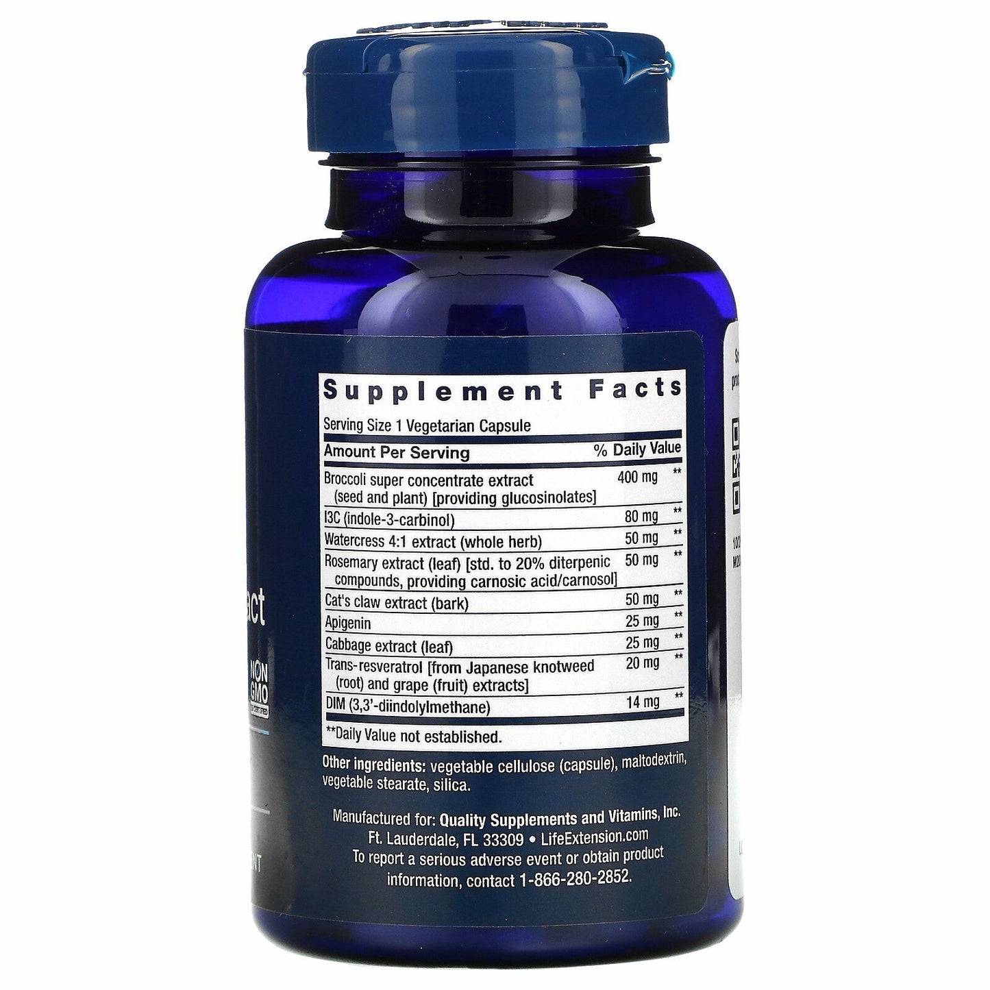 Triple Action Cruciferous Vegetable Extract Trans-Resveratrol, 60Caps Life Extension