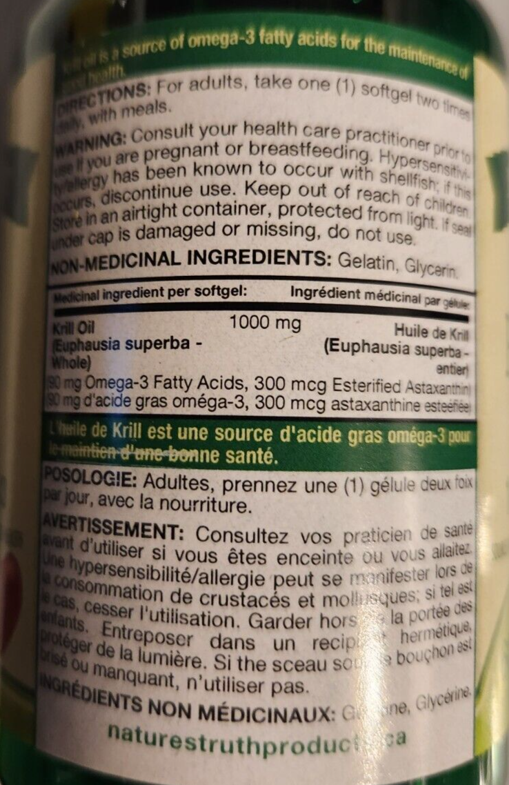 Krill Oil 1000mg 60 Softgels | Omega 3, EPA, DHA, Astaxanthin