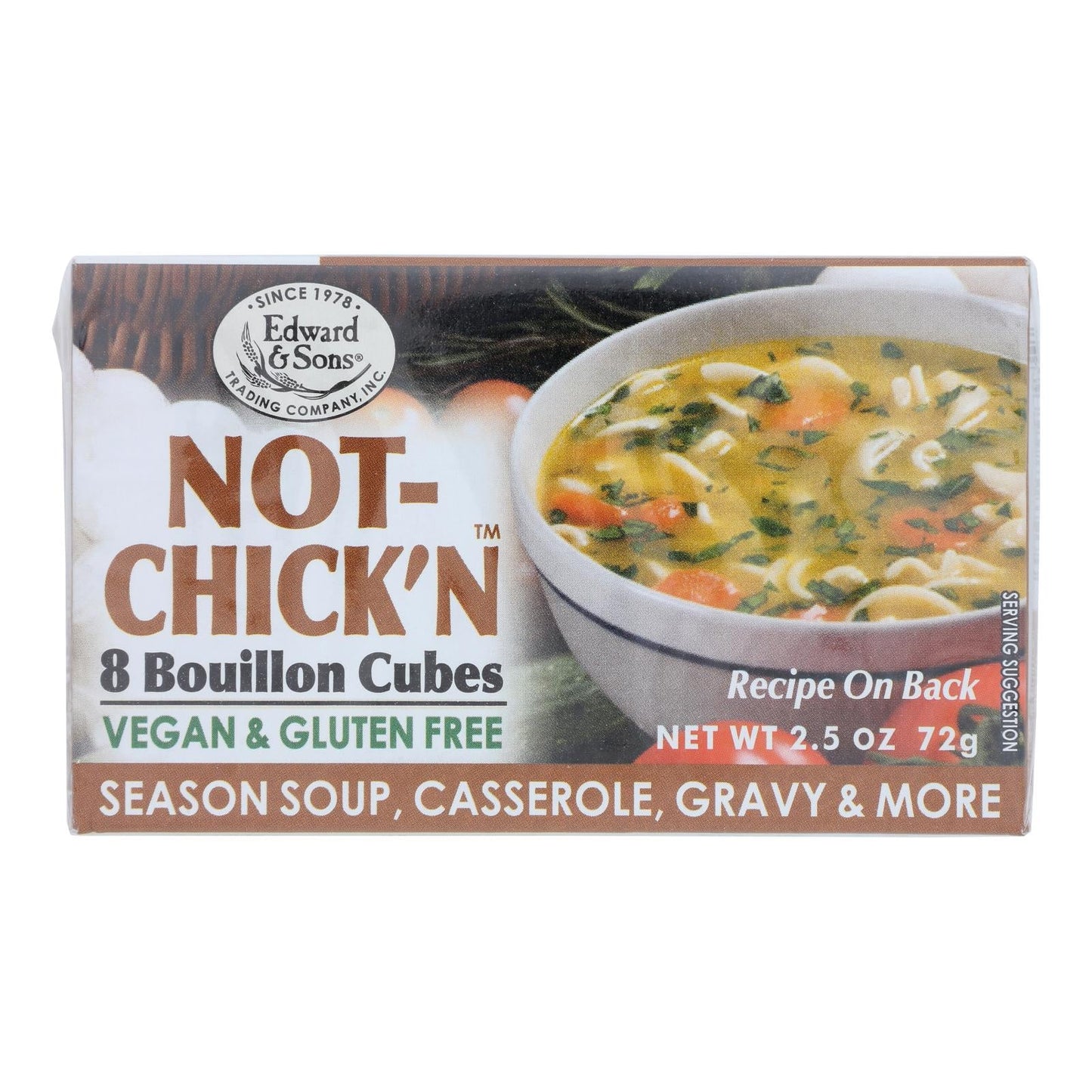 Edwards & Sons Natural Bouillon Cubes - Not Chick N, 2.5 Oz