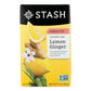 Stash Tea - Herbal - Lemon Ginger - 20 Bags - Case Of 6