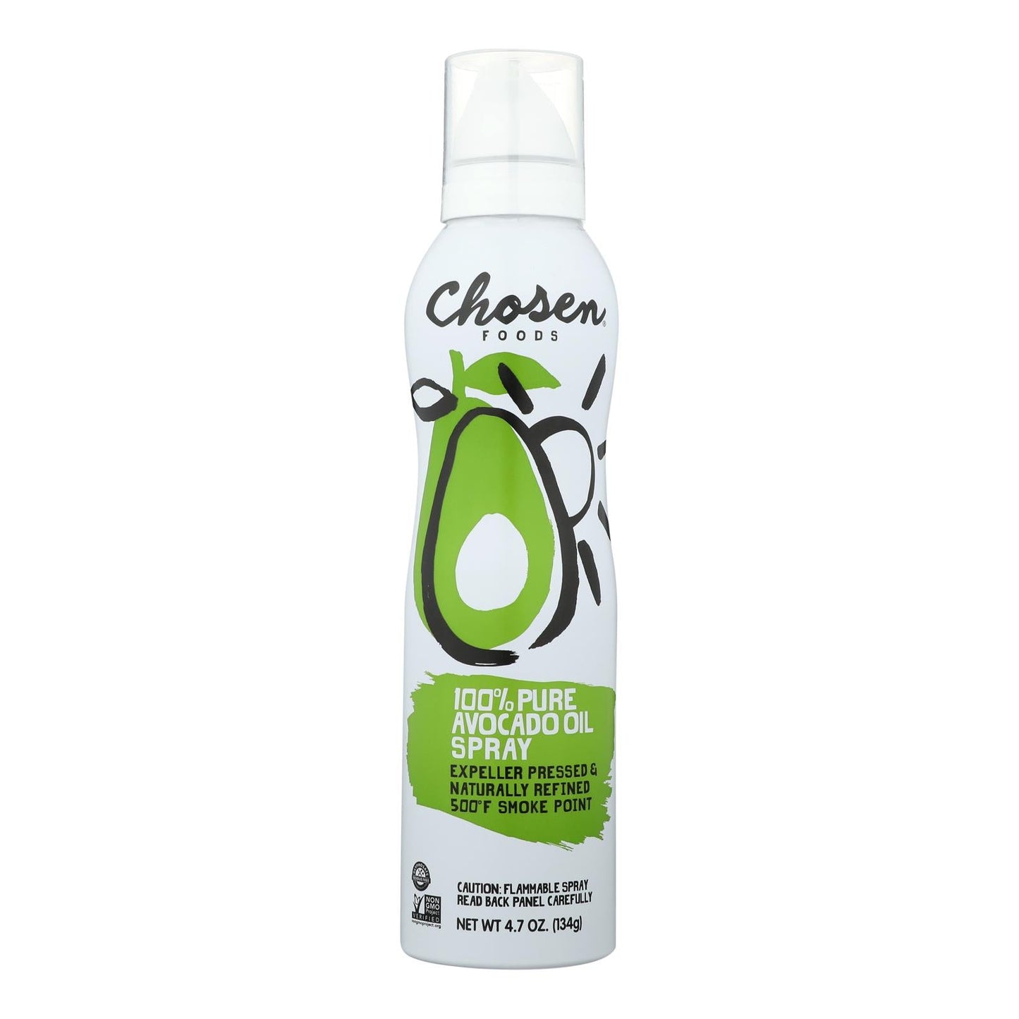 Chosen Foods Avocado Oil Spray, 100% Pure, 6 Pack, 4.7 Fl Oz