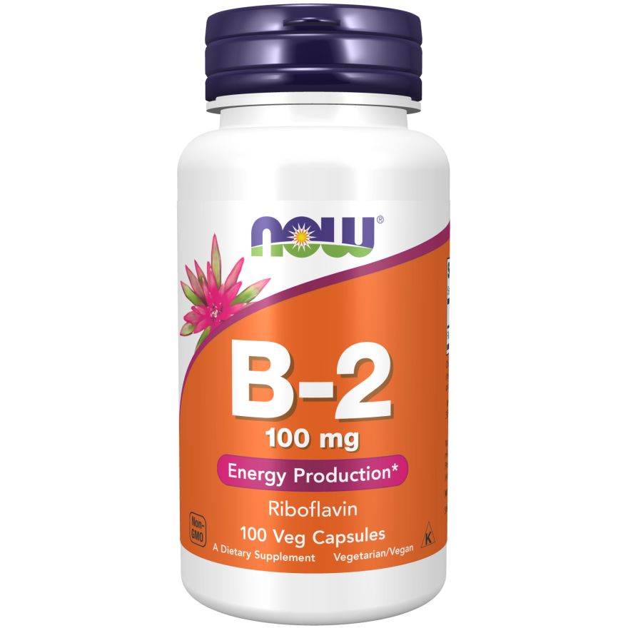Now Foods Vitamin B-2 100 mg 100 Vcaps - 0447 - 2 Pack