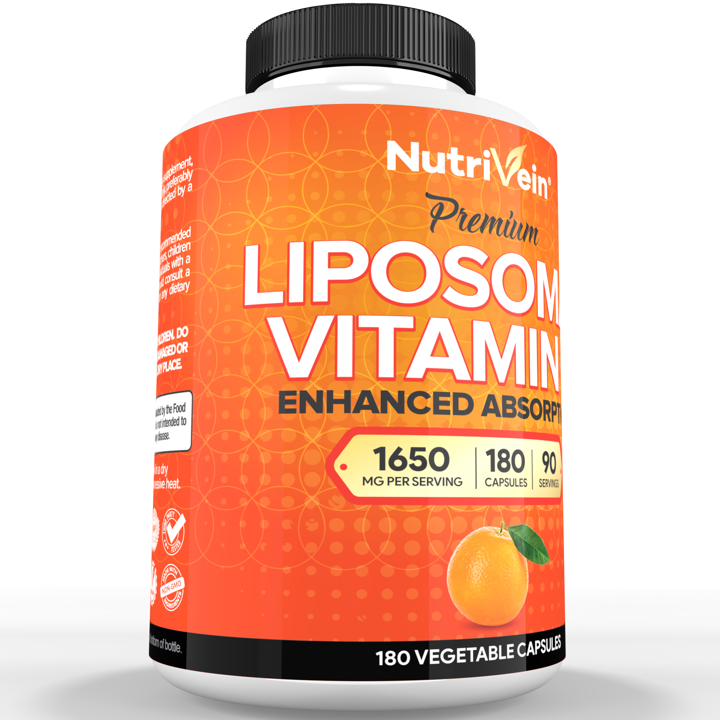 Nutrivein Premium Liposomal Vitamin C Supplement 1650mg - 180 Caps