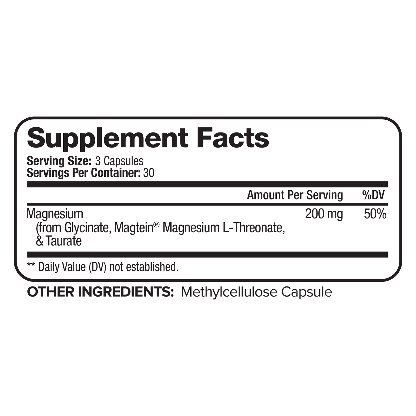 Nutrivein Premium Magtein Magnesium L-Threonate Supplement 2207 mg - 90 Caps (3 a Day)