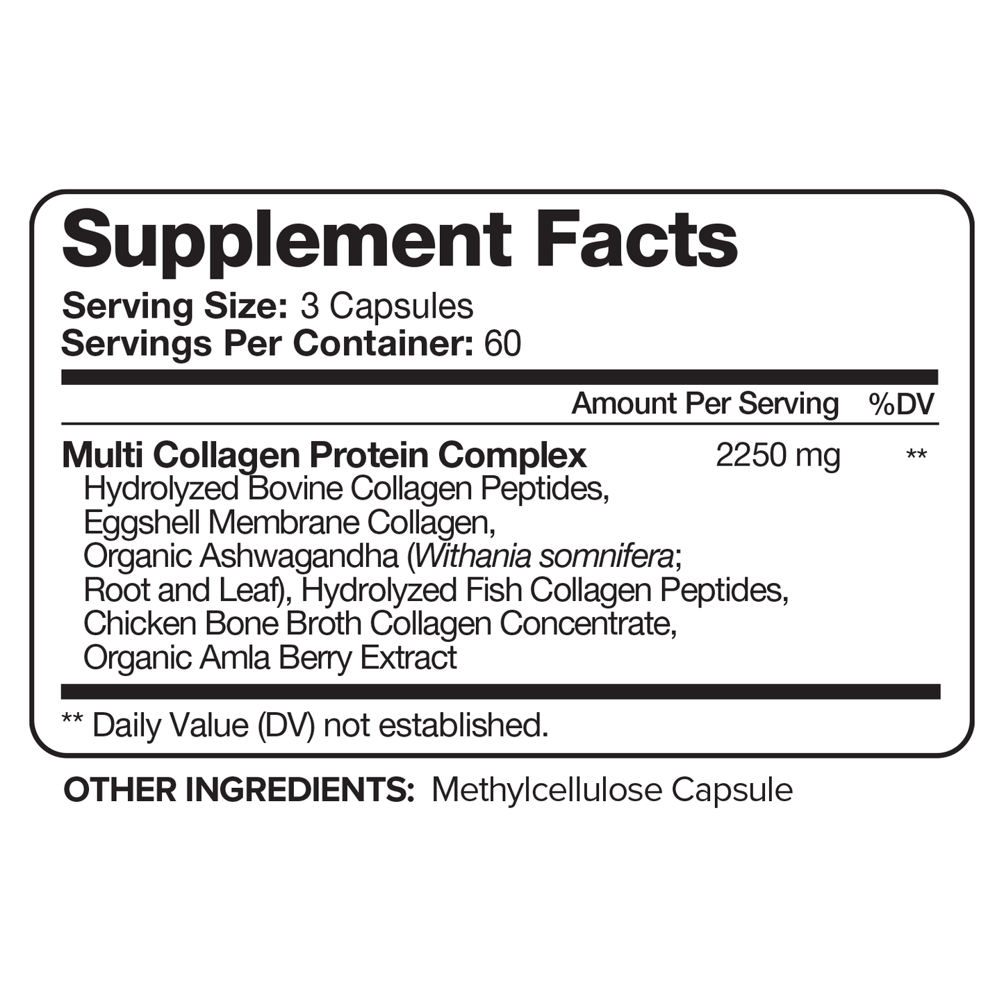 Nutrivein Premium Multi Collagen Pills 2250 mg  - 180 Capsules