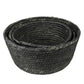 Black Woven Natural Fiber Bowls