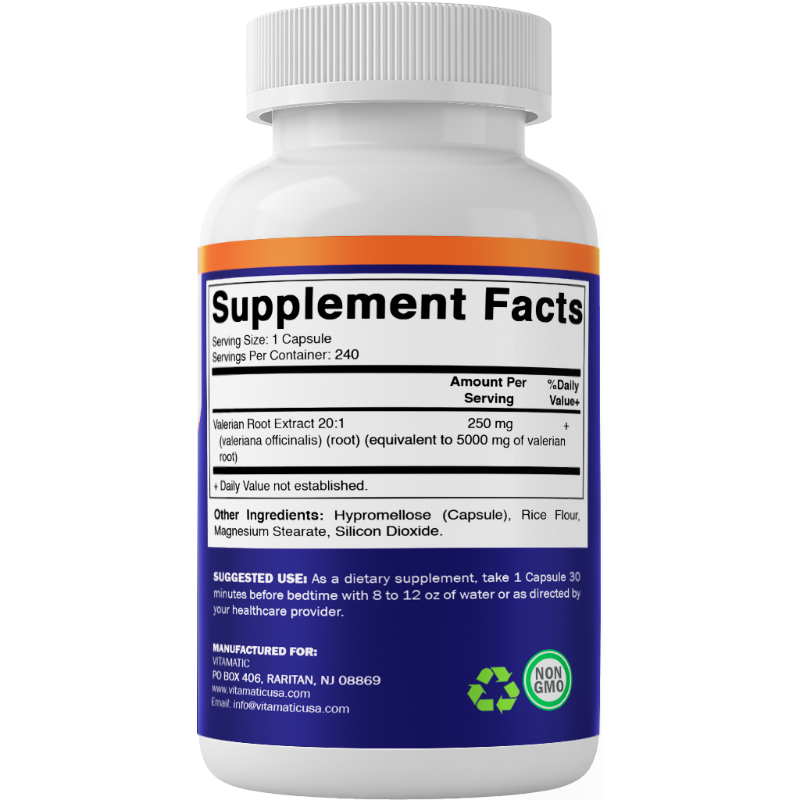 Vitamatic Valerian Root 5000 mg | 240 vegetable capsules