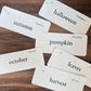 Vintage-Inspired Autumn Flashcards | Set of 6