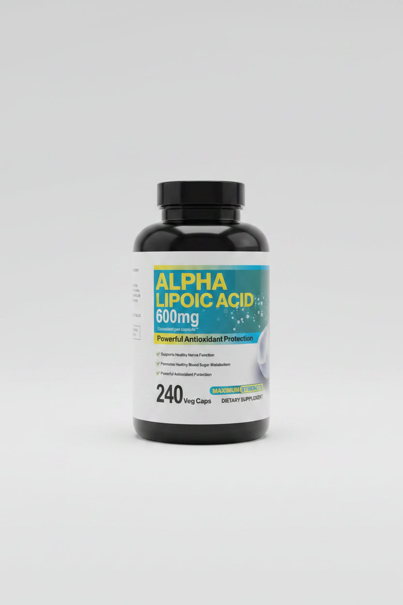 Alpha Lipoic Acid (ALA) 600mg – 240 Veggie Caps | Antioxidant, Brain, Nerve & Skin Support | Non-GMO Nutriment Boutique