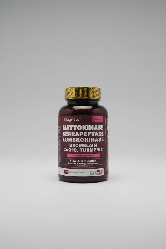 Nattokinase 12,000 FU + Serrapeptase 360,000 SPU + Lumbrokinase & CoQ10 — Max Strength Systemic Enzyme Complex