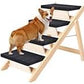 Dog Stairs/Ramp for Bed, Wooden Convertible Pet Steps, Portable Dog Ladder Up to 180 Pound for Elderly/Short-Legged Dogs, 4 Steps for Beds, Couch, Cars