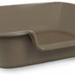 2 Pack of Extra Large Cat Litter Box (ABS Material), Low Entry Senior Litter Pen for Geriatric Kitty Big Cats, Jumbo Pet Safe Litter Boxes Tray for Pets Potty (Light Brown, 24" L x 20" W)