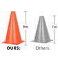 Alyoen 9 inch Orange Traffic Cones, Plastic Sport Cones, Soccer Training Cones for Outdoor Activity & Festive Events (Sets of 10/15/ 20)