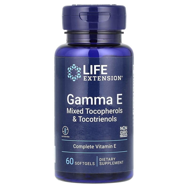 Life Extension Gamma E Mixed Tocopherols & Tocotrienols 60 Softgels 360mg | Full-Spectrum Vitamin E