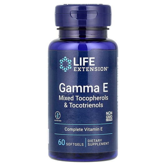 Life Extension Gamma E Mixed Tocopherols & Tocotrienols 60 Softgels 360mg | Full-Spectrum Vitamin E