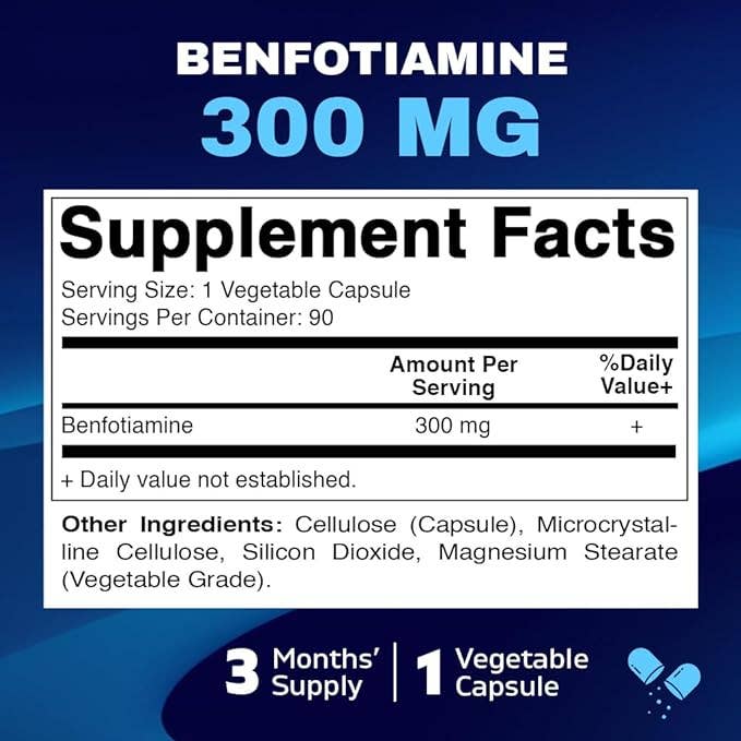 Vitamatic Benfotiamine 300mg | 90 Vegetarian Capsules