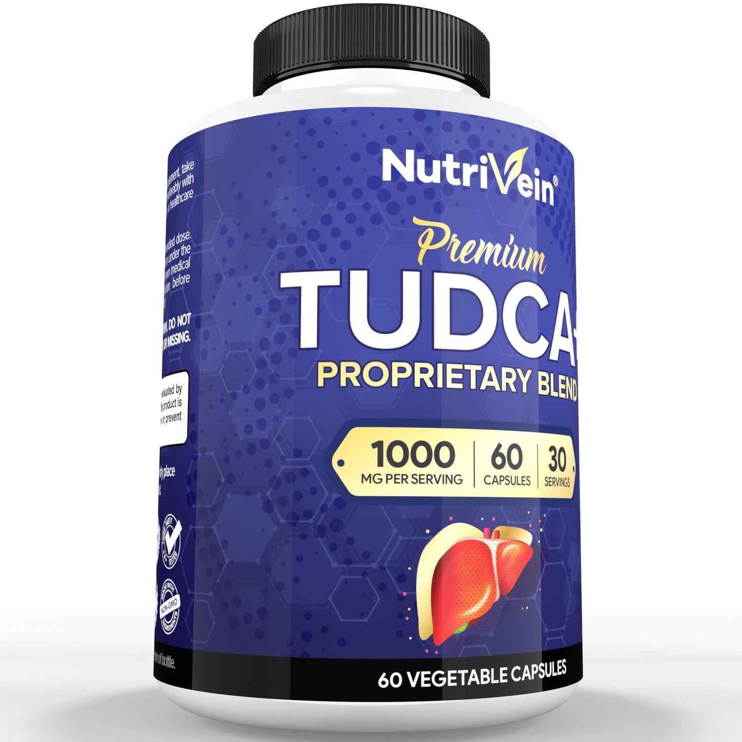Nutrivein Premium TUDCA+ Liver Support Supplement 1000mg - 30 Day Supply - 60 Capsules