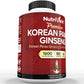 Nutrivein Korean Red Panax Ginseng 1600mg – Extra Strength Formula - 180 Capsules