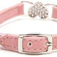 CHUKCHI Heart Bling Cat Collar with Safety Belt and Bell 8-11 Inches(Pink)