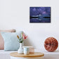 Peaceful Star Lake Landscape Wall Art For Bedroom,Starry Night Sky Over Snowy Mountain,Purple Milky Way Galaxy Scenery Decor,Giclee Canvas Print Picture, Inner Frame 12x16 Inches