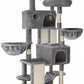 SHA CERLIN 65in Larger Cat Tree Tower Condo for Indoor Kitties/Multi-Level Furniture Activity Center with Wide Base/Cozy Plush Cat Perches/Baskets/Sisal Scratching Posts and Hammock/Grey