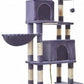 Taoqimiao Cat Tree, 71.7-Inch Cat Tower for Indoor Cats, Plush Multi-Level Cat Condo with 13 Scratching Posts, 2 Perches, 2 Caves, Hammock, 2 Pompoms,Smoky Gray MS013LG