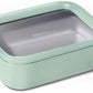 Caraway Glass Food Storage - 6.6 Cup Glass Container - Ceramic Coated Food Container - Non Toxic, Non Stick Lunch Box Container with Glass Lids - Dishwasher, Oven, & Microwave Safe - Mist