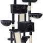 SHA CERLIN 65in Larger Cat Tree Tower Condo for Indoor Kitties/Multi-Level Furniture Activity Center with Wide Base/Cozy Plush Cat Perches/Baskets/Sisal Scratching Posts and Hammock/Dark Grey