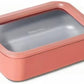 Caraway Glass Food Storage - 6.6 Cup Ceramic Coated Container - Non-Toxic, Non-Stick Lunch Box With Lids - Dishwasher, Oven, & Microwave Safe - Perracotta