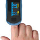 Concord Fingertip Deluxe OLED Pulse Oximeter with 6 way Reversible Display - Blood Oxygen Saturation Monitor with Carrying Case, Batteries and Lanyard - Easy to Use, Accurate SpO2 (Blue)