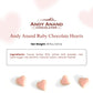 Andy Anand Ruby Chocolate Heart Truffles, 18 pc – Natural Berry-Pink Color, Fruity Flavor, Gluten-Free, Valentine's & Anniversary Gift