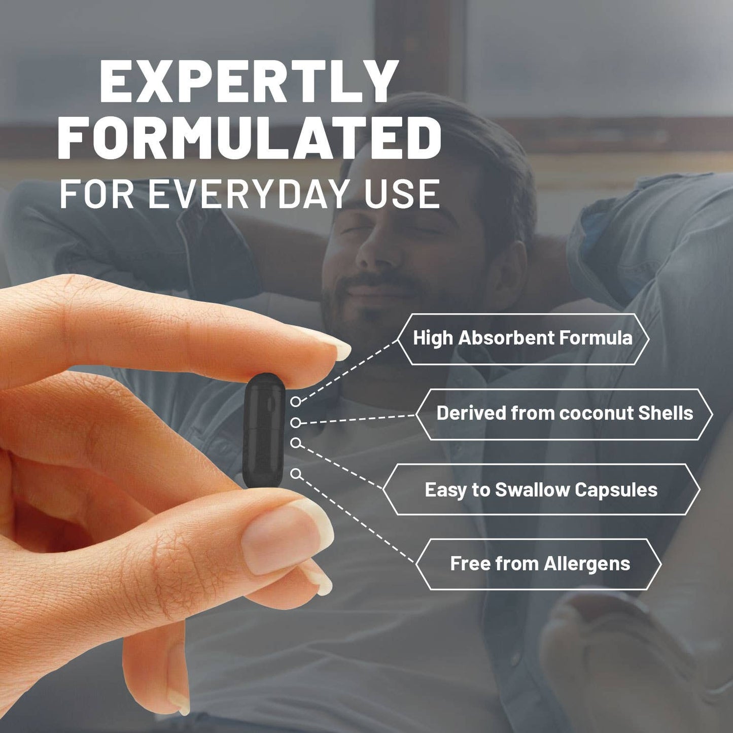 Activated Charcoal Capsules 1200mg 200 High Strength Vegan Capsules Coconut Shell