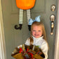 Orange Jack-O-Lantern Pumpkin Candy Door Hanger