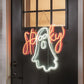 Spooky Ghost Neon Sign Door Hanger