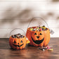 Paper Mache Orange Jack-O'-Lantern Treat Buckets | 2 Sizes