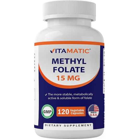 Vitamatic Methyl Folate 15mg | 120 Vegetable Capsules