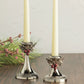 Holly Leaf & Berry Metal Candlesticks | 2 Sizes
