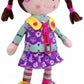 Sugar Snap Plush Doll for Toddlers Learn to Dress Montessori Toy - Dress Me Doll - Zipper, Snaps, Buttons, Buckle - Educational Toy for 2 3 Year Old Girl - Montessori Doll - 15" - Purple Dress