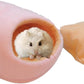 Rat Hamster House Bed Winter Warm Small Pet Squirrel Hedgehog Chinchilla Rabbit Guinea Pig Bed House Cage Nest Hamster Accessories (Pink,Large)
