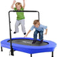 ANCHEER 56" Double Mini Trampoline for Kids, Mini Rebounder with 5-Level Adjustable Handle, Parent-Child Trampoline for Kids, Max Load 220lbs, Fun for Indoor/Outdoor