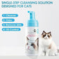 Mooncat Waterless Shampoo & Brush Kit for Longhair Cats | Complete Grooming System for Detangling, Deshedding & Matted Fur | Licking Safe No-Rinse Foam with Gentle Silicone Massager - Made in Taiwan