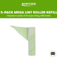 Evercare Pack of 6 10" Wide Large Surface Mega Pet Roller Refill, 50 Sheets Each (300 Sheets Total)