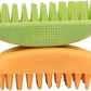 Dog Cat Pet Grooming Brush - Silicone Massage Brush for Deshedding and Bathing, Anti-Slip Rubber Shampoo Brush for Long & Short Hair Dogs and Cats (Orange)
