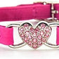 CHUKCHI Heart Bling Cat Collar with Safety Belt and Bell 8-11 Inches