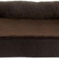 Furhaven Orthopedic Dog Bed for Large Dogs w/ Removable Bolsters & Washable Cover, For Dogs Up to 95 lbs - Plush & Suede Sofa - Espresso, Jumbo/XL