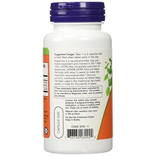Now Foods Dopa Mucuna 90 Vcaps - 3092 - 2 Pack