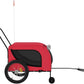 Tidyard Pet Bike Trailer Red and Black Oxford Fabric and Iron Pet Bicycle Carrier, Animal Bike Stroller for Cat, Puppy, Dog, Outdoor, Travel Style B