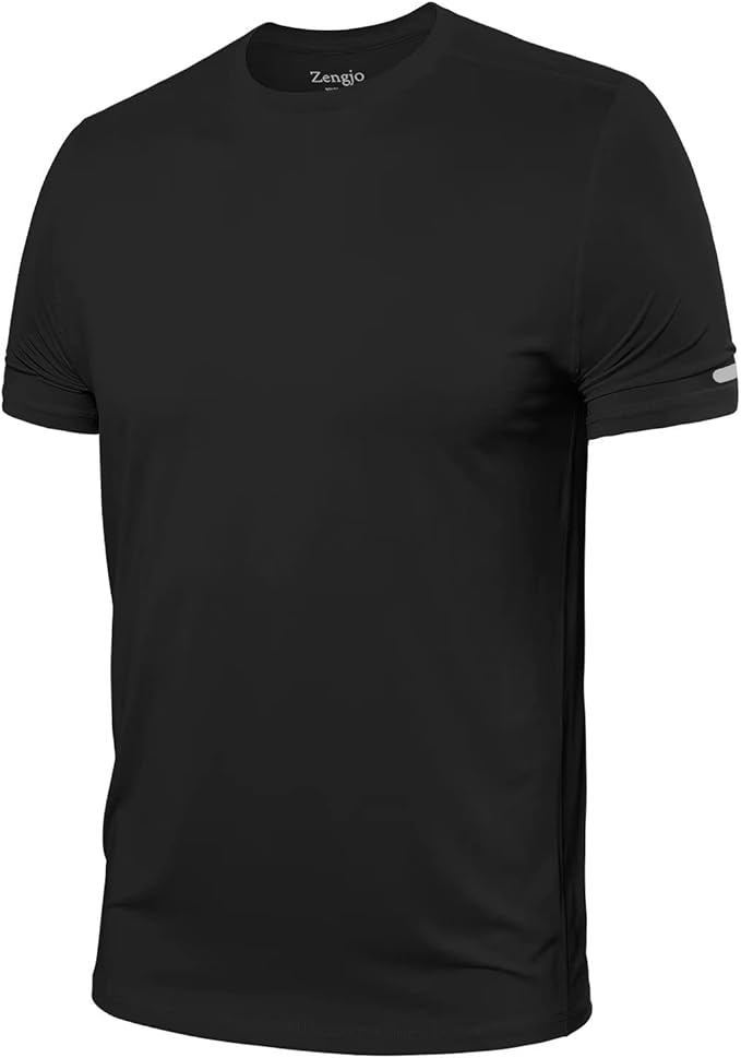 Zengjo Athletic Shirts for Men Short Sleeve Quick Dry Workout Running Gym Sport Exercise Tee Moisture Wicking